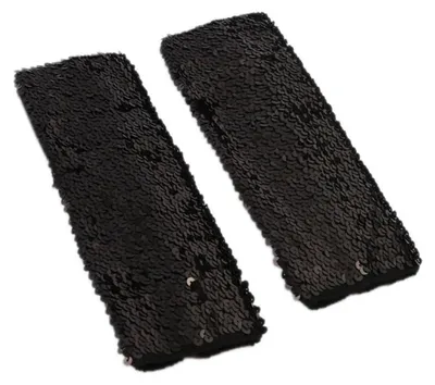 Produktbild von Fingerlose Handschuhe Pailletten Schwarz 9x21cm