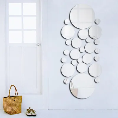 Zdjęcie produktu dla 26 sztuk / zestaw akrylowych naklejek na lustro ścienne w kropki Pokój Sypialnia Kuchnia Łazienka Naklejka na naklejkę Dekoracja domu Impreza Dekoracja Art Mural Naklejki DIY Naklejki Art Decal Dekoracja pokoju