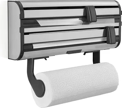 Produktbild von Wandrolhalter Leifheit Parat Royal 2.0 - Küchenrollenhalter für glatte Schnittkanten - Papierrollenhalter für griffbereite Folien - Folienabschneider mit rasiermesserscharfen Klingen