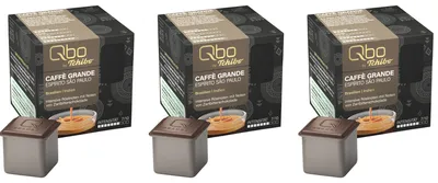 Produktbild von Tchibo Qbo Caffè Grande Espírito São Paulo Premium Kaffeekapseln, 81 Stück - 3x27 Kapseln (Caffè Grande, Intensität 7/10, hocharomatisch), nachhaltig & aus 70% nachwachsenden Rohstoffen¹