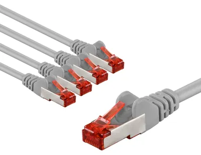 Obrázok produktu pre goobay 65991, sieťový kábel Cat6, 5-kusová sada / patch kábel, tienený (S/FTP/CU), Ethernet
