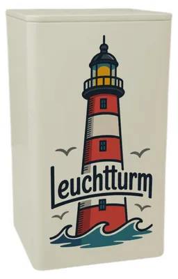 Produktbild von Leuchtturm rote Streifen Dose 900ml mit Spruch