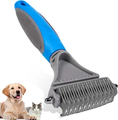 Produktbild von Hunde- und Katzenbürste doppelseitig, 12 und 23 Zähne, für Verfilzungen, sicher und effektiv