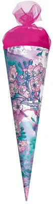 Produktbild von Roth Geschwisterschultüte 35cm, Tüllverschluss Blumen