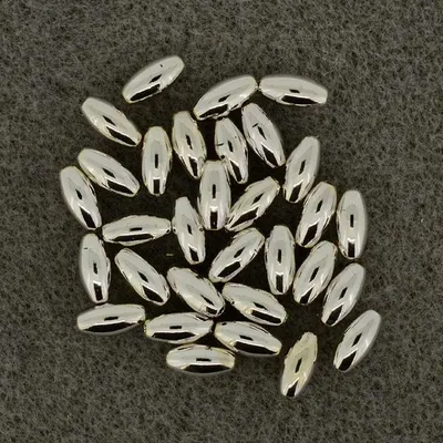 Produktbild von Metallic-Oliven silberfb, 8x4 mm Lochgröße 1 mm