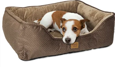 Produktbild von Hundebett Hundekorb Hundekissen 61 x 49 cm Waschbar & Rutschfest Happy MILO S Braun ib style®