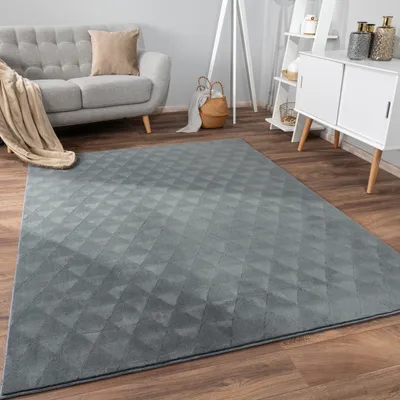 Immagine prodotto di Tappeto soggiorno a pelo corto antiscivolo Skandi Boho Design tinta unita geometrico dimensioni 60x100 cm