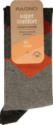 Immagine prodotto di Calza uomo RAGNO lunga sottoginocchio un paio di calze super confort caldo cotone articolo U864CS/U860CS/U844CS/U851CS, 3-43/46, Cotone 75%,Poliestere 23%,Spandex 2%