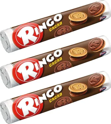 Produktbild von 3x Pavesi Kekse Ringo 165g Kuchen mit Vanille snack cookies riegel schokoriegel
