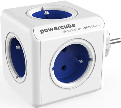 Produktbild von Allocacoc PowerCube Original-Steckdose, AC 100-240 V - Weiß/Blau