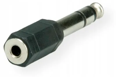 Produktbild von ROLINE Adapter 6,35mm Stecker auf 3,5mm Buchse Stereo Schwarz