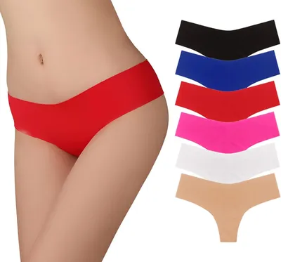 Produktbild von SHEKINI Damen-Slips Unterwäsche Niedriger Bund Set 6er-PAK Unsichtbar Bunt M