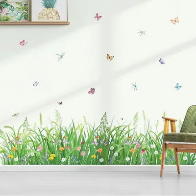 Image de Autocollants muraux « Plantes vertes » - Décoration pour enfants - 12 pièces - Multicolores