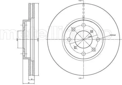 Produktbild von 2x METELLI 23-0908C Bremsscheibe Vorderachse