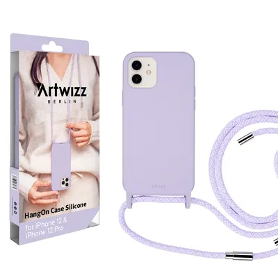 Produktbild von ARTWIZZ HangOn Case Silicone für iPhone 12 / 12 Pro - Schutzhülle aus Silikon zum Umhängen als Handykette, Purple Sky (Lila)