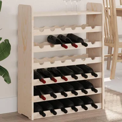 Obrázek produktu pro vidaXL Stojan na víno s horní policí 67,5x25x87 cm z masivního borovicového dřeva