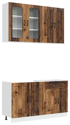 Produktbild von vidaXL Kücheneinheit KALMAR 4 Stk. Altholz Holzwerkstoff