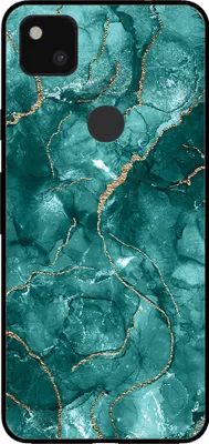 Produktbild von Smartphonica Handyhülle für Google Pixel 4A mit Marmordruck - TPU-Rückseite Fall Marmor-Design - Gold Grün