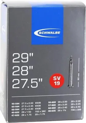 Produktbild von Schwalbe Sv19 Presta 60 Mm Fahrradschlauch Durchsichtig 27.5-29´´ / 1.6-2.4 Durchsichtig 27.5-29´´