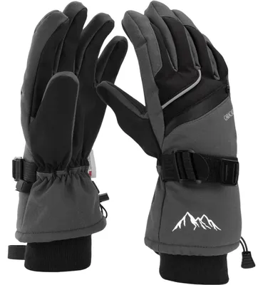 Produktbild von Unisex Winter Skihandschuhe Wasserdicht Winddicht Grau M