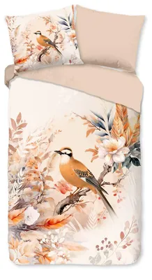 Imagen del producto de Good Morning, juego de sábanas "Pájaros y flores" - Multiusos - (140x200/220 cm) - Algodón