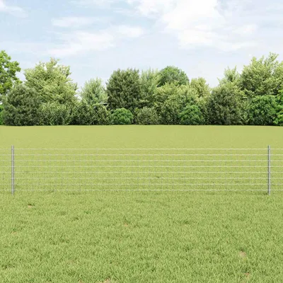 Produktbild von vidaXL Zaun mit Pfosten Silber