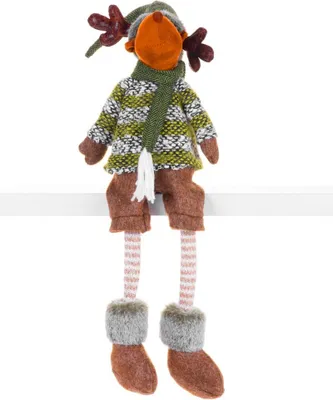 Produktbild von Figur MagicHome Weihnachten, Rentier Junge in kurzen Hosen, Stoff, grün-braun, 21x14x70 cm