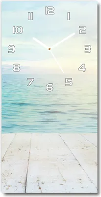 Produktbild von Wanduhr aus Glas – 30x60 cm - Glasbild - Glasuhr - Gehärtetes Glas -Tropischer Strand