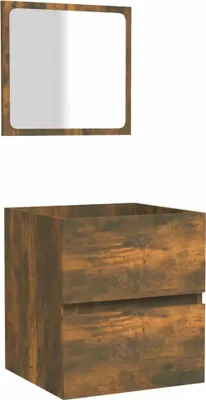 Obrázek produktu pro vidaXL Koupelnová skříňka se zrcadlem Materiál dřeva Kouřový dub