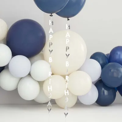 Produktbild von 5 Silbernen Happy Birthday Ballonanhänger