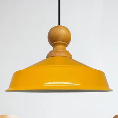 Produktbild von Pendelleuchte Holz Asletl 40 cm - Gelb