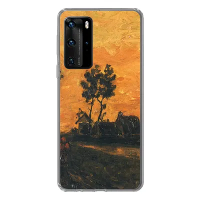 Produktbild von MuchoWow® Handyhülle Schutzhülle Hülle für Huawei P40 Pro Landschaft bei Sonnenuntergang - Vincent van Gogh Silikon Softcase Handy Hülle - Schutz