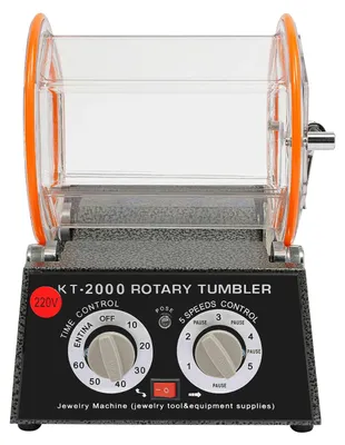 Obrázek produktu pro Rotační leštička na buben – leštička šperků – 150W, 220V – 5 stupňů, 500–3000 otáček za minutu – 23x18x24 cm – černá