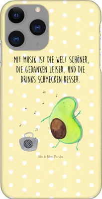 Produktbild von Mr. & Mrs. Panda Iphone 11 Pro Handyhülle Avocado Tanzen - Gelb Pastell - Geschenk, Handy Case, Musik, Premium Kunststoff, Urlaub, Party, Feier