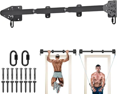 Productafbeelding van Optrekstang 91 cm, muurbevestiging, ergonomische handgrepen, antislip oppervlak, voor krachttraining