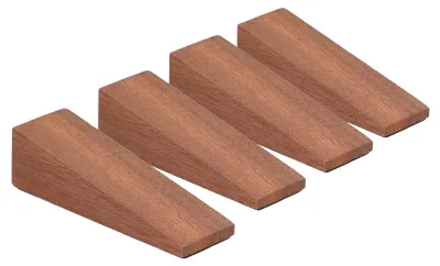 Holz-Türstopper, 4 Stück, rutschfest, schräges Design