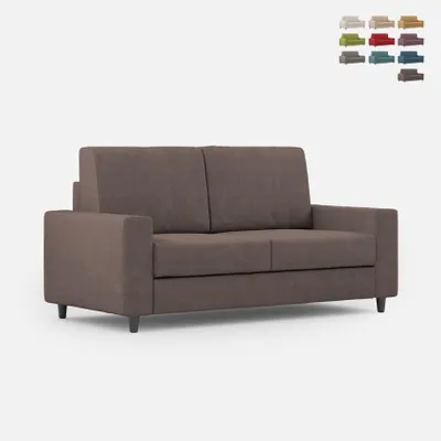 Produktbild von 2-Sitzer Sofa aus Stoff 168 cm, klassisch modernes Design Sakar 140 - Braun