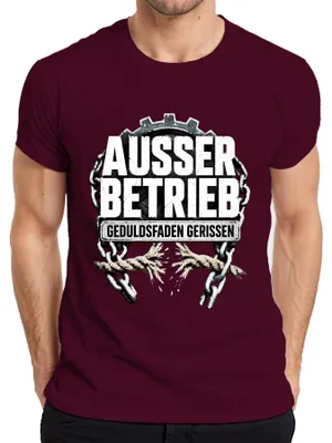 Produktbild von Außer Betrieb Geduldsfaden gerissen Lustig Statement Sarkasmus Herren T-Shirt, Burgundy, XL