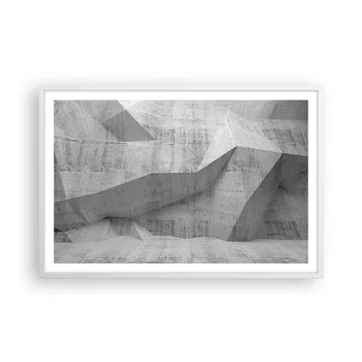 Produktbild von Gerahmtes Poster - Weißer Rahmen - Beton Wand Grau - 91,5x61 cm - Wand Bild - Wanddeko - Wandbilder - Kunstposter - Wandposter - Bilderrahmen - Bilder - Kunstdruck - Wandbild - P2WAA91x61-4183