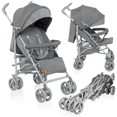 Produktbild von Lionelo Irma buggy klein zusammenklappbar reisebuggy mit liegeposition Grau