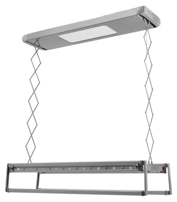 Obrázek produktu pro Elektrický stropní sušák na prádlo – JJ2958-001400N2 – dálkové ovládání s dosahem 20 m – LED osvětlení – nosnost 35 kg – délka 130–215 cm – zdvih 110 cm