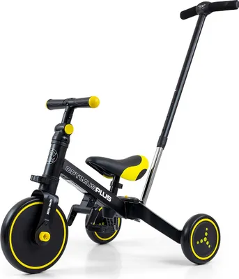 Immagine prodotto di Milly Mally Optimus Plus 4in1 triciclo con barra di guida nero