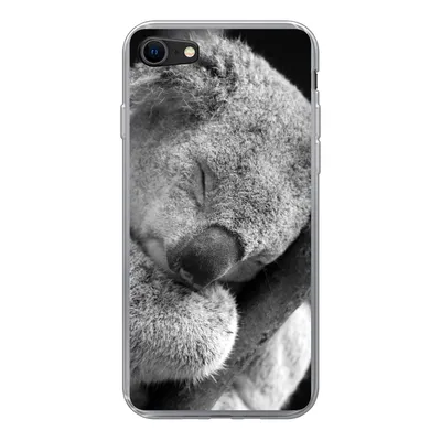 Produktbild von MuchoWow® Handyhülle Schutzhülle Hülle für iPhone 8 Schlafender Koala auf schwarzem Hintergrund Silikon Softcase Handy Hülle - Schutzhaube