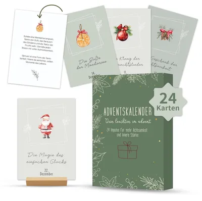 Produktbild von Achtsamkeits-Adventskalender 2026 für Frauen | 24 Affirmationskarten | Motivationszitate