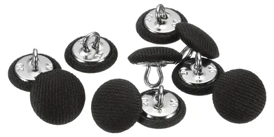Stoffbezogene Knöpfe, 10 Stück, 12,5 mm, schwarz, rund, Metall