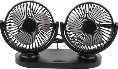 Zdjęcie produktu dla Dwugłowicowy wentylator samochodowy USB, przenośny klimatyzator, automatyczna wentylacja chłodnicy, 12 V, czarny