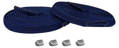 schnuersenkel elastisch blau navy clips silber matt