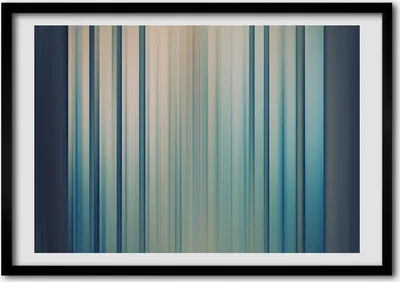 Produktbild von Bild - Bilder - Bilderrahmen - 70 cm x 50 cm - MDF-Rahmen, Wandkunst Blaue Streifen