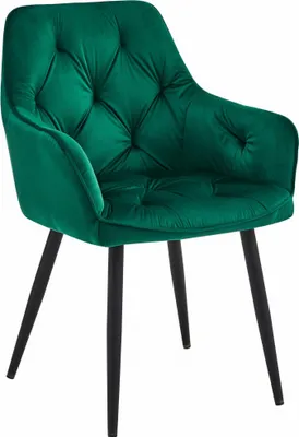 Immagine prodotto di Sedia JORK - velluto verde scuro / gambe nere x 1