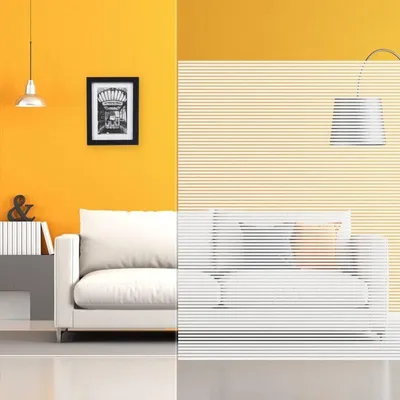 Produktbild von DIMEXACT - DIMEXACT Selbstklebende Dekorfolie mit Motiven für Fenster, 10 mm schmale weiße Streifen, Breite 1,52 m, Rolle -152 cm x 10 m - en Rouleau